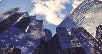 glass building and sky